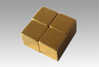 Cube Magnet,Plated Gold(Au)