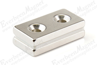 n52 neodymium block magnet with two countersunk